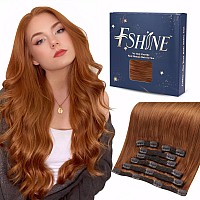 Fshine Clip In Hair Extensions 7Pcs Crimson Seamless Remy Human Hair Extensions Clip Ins Double Weft Straight Natural Hair 120G