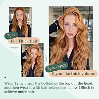 Fshine Clip In Hair Extensions 7Pcs Crimson Seamless Remy Human Hair Extensions Clip Ins Double Weft Straight Natural Hair 120G