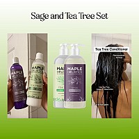 Sulfate Free Shampoo And Conditioner Set Tea Tree Sage And Rosemary Shampoo And Conditioner For Dry Flaky Scalp Care Deep Cl