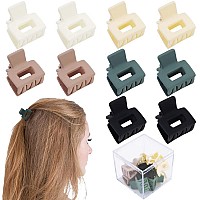 Ahoney 10Pcs Mini Hair Clips 1Inch Matte Jaw Clips Barrettes For Thin To Thick Hair Cute Tiny Clips With Box Neutral