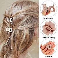 Ahoney 10Pcs Mini Hair Clips 1Inch Matte Jaw Clips Barrettes For Thin To Thick Hair Cute Tiny Clips With Box Neutral