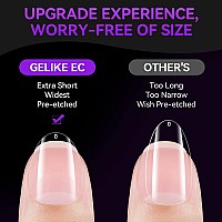 Gelike Ec Extra Short Soft Gel Nail Tips Kit For Soak Off Full Coveralmond Shaped Prebuff Pmma Resinclear Ultrathin Design