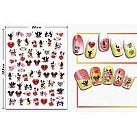 Valentine Day Nail Art Stickers 3D Self Adhesive Design Romantic Love Heart Nail Decals Valentines Day Nail Stickers For Women