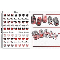 Valentines Nail Stickers 3D Self Adhesive Decals Cute Nail Stickers Valentines Day Nail Stickers Romantic Love Cartoon Heart Nai