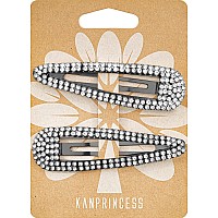 Kanprincess Hair Clip 2Pcs 31Inch Rhinestone Snap Hair Clips Black Hair Accessories For Women Girls Bridal Wedding Party