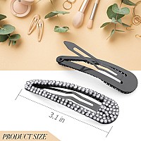 Kanprincess Hair Clip 2Pcs 31Inch Rhinestone Snap Hair Clips Black Hair Accessories For Women Girls Bridal Wedding Party