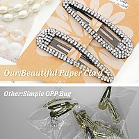 Kanprincess Hair Clip 2Pcs 31Inch Rhinestone Snap Hair Clips Black Hair Accessories For Women Girls Bridal Wedding Party