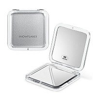 Compact Travel Magnifying Mirror Snowflakes Small Pocket Mirror 1X15X Magnification Cosmetic Mirrors Handheld Portable For T