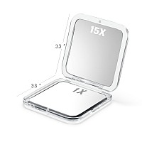 Compact Travel Magnifying Mirror Snowflakes Small Pocket Mirror 1X15X Magnification Cosmetic Mirrors Handheld Portable For T