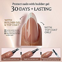 Btartboxnails French Gel Nail Kit French Tip Press On Nails Brown Short Almond Xcoattips Preapplied Tip Primer Base Coat Fa