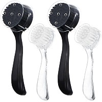 4 Pcs Large Face Scrubber Beomeen Facial Cleansing Brush Charcoal Black Bristles Exfoliator Soft Brush With Lid For Gentle Deep