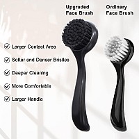 4 Pcs Large Face Scrubber Beomeen Facial Cleansing Brush Charcoal Black Bristles Exfoliator Soft Brush With Lid For Gentle Deep