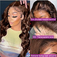 Missjay 26 Inch Chocolate Brown Lace Front Wig 13X4 Hd Lace Front Wigs Human Hair Body Wave Lace Front Wigs Human Hair Wigs For