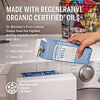 Dr Bronners Purecastile Liquid Soap Refill Made With Regenerative Organic Certified Oils 82 Less Plastic 18In1 Uses