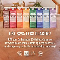 Dr Bronners Purecastile Liquid Soap Refill Made With Regenerative Organic Certified Oils 82 Less Plastic 18In1 Uses