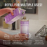 Dr Bronners Purecastile Liquid Soap Refill Made With Regenerative Organic Certified Oils 82 Less Plastic 18In1 Uses F