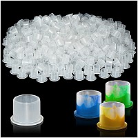 Yuronam 300Pcs Medium Tatoo Ink Caps With Base Plastic Pigment Cups For Tatoo Ink Tatoo Accessory Tatoo Supplies 300 Pcs With B