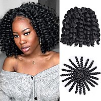 Wand Curl Crochet Hair 8Inch Jamaican Bounce Crochet Hair 5Packs 1B Black Wand Curl Colored Crochet Braids Hair 80Gpcs Ringlet