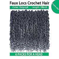 Faux Locs Crochet Hair 18 Inch Ombre Goddess Locs Crochet Hair For Women Soft River Locs Curly Pre Looped Crochet Braids With Cu