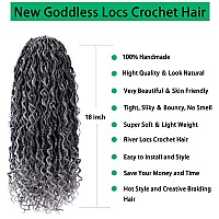 Faux Locs Crochet Hair 18 Inch Ombre Goddess Locs Crochet Hair For Women Soft River Locs Curly Pre Looped Crochet Braids With Cu