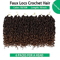 Faux Locs Crochet Hair 10 Inch Ombre Goddess Locs Crochet Hair For Women Soft River Locs Curly Pre Looped Crochet Braids With Cu