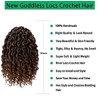 Faux Locs Crochet Hair 10 Inch Ombre Goddess Locs Crochet Hair For Women Soft River Locs Curly Pre Looped Crochet Braids With Cu