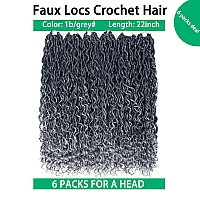 Faux Locs Crochet Hair 22 Inch Ombre Goddess Locs Crochet Hair For Women Soft River Locs Curly Pre Looped Crochet Braids With Cu