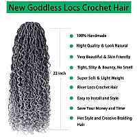 Faux Locs Crochet Hair 22 Inch Ombre Goddess Locs Crochet Hair For Women Soft River Locs Curly Pre Looped Crochet Braids With Cu