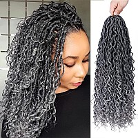 Baota Goddess Locs Crochet Hair 10 Inch 7 Packs Faux Locs Crochet Hair For Women Pre Looped Soft Gray River Locs Crochet Braids