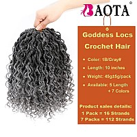 Baota Goddess Locs Crochet Hair 10 Inch 7 Packs Faux Locs Crochet Hair For Women Pre Looped Soft Gray River Locs Crochet Braids