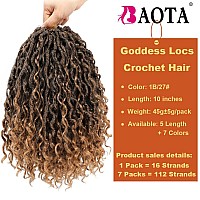 Baota 10 Inch Goddess Locs Crochet Hair For Women 7 Packs Pre Looped Crochet Hair With Curly Ends Boho Hippie Locs Soft Curly L