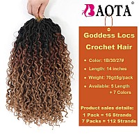 Faux Locs Crochet Hair 14 Inch Short Goddess Locs Crochet Hair 7 Packs Prelooped Crochet Hair For Women River Locs Crochet Hair