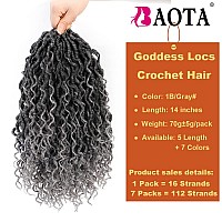 14 Inch 7 Packs Ombre Faux Locs Crochet Hair Goddess Locs Crochet Hair For Women Pre Looped Soft River Locs Gray Crochet Braids