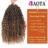 Baota 18 Inch Faux Locs 7 Packs Goddess Locs Crochet Hair With Curly Ends Ombre Blonde Soft Locs River Locs For Women Boho Hippi