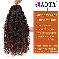 Baota 22 Inch Goddess Locs Crochet Hair 7 Pack Faux Locs Pre Looped Crochet Hair For Women Boho Style Hippie Locs With Curly End