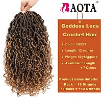 Baota 12 Inch Faux Locs Crochet Hair Goddess Locs With Curly Ends Pre Looped Crochet Hair Bohemian Locs River Locs For Women 1