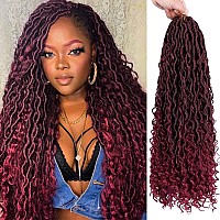 Baota Goddess Locs Crochet Hair 10 Inch 7 Packs River Locs Red Faux Locs Crochet Hair For Women Pre Looped Crochet Braids With C