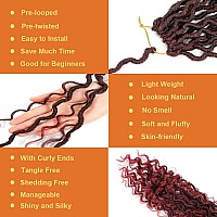 Baota Goddess Locs Crochet Hair 10 Inch 7 Packs River Locs Red Faux Locs Crochet Hair For Women Pre Looped Crochet Braids With C