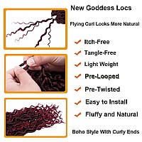 Baota Goddess Locs Crochet Hair 10 Inch 7 Packs River Locs Red Faux Locs Crochet Hair For Women Pre Looped Crochet Braids With C