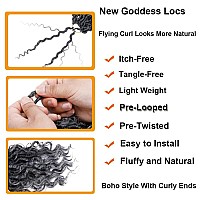 Goddess Locs Crochet Hair 12 Inch 7 Packs Ombre Faux Locs Crochet Hair For Women Pre Looped Soft River Locs Crochet Braids With