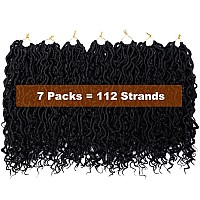 14 Inch Faux Locs Crochet Hair Goddess Locs Crochet Hair For Women Black Prelooped Crochet Hair Boho Hippie Locs River Locs Wit