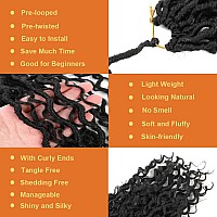 14 Inch Faux Locs Crochet Hair Goddess Locs Crochet Hair For Women Black Prelooped Crochet Hair Boho Hippie Locs River Locs Wit