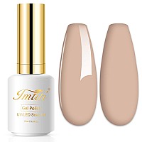 Imtiti Nude Gel Nail Polish, 1 Pcs 0.5 Fl Oz Nude Brown Gel Polish Soak Off LED U V Nail Gel Polish Neutral Skin Tones Gel Nail Polish DIY Nail Art Starter Manicure Salon Gel Nail Kit for Women Girls