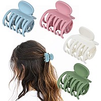 Deeka Hair Clips Small Claw Clips For Thin Hair 4 Pack Double Row Teeth 16 Medium Matte Nonslip Short Hair Accessories For Wo