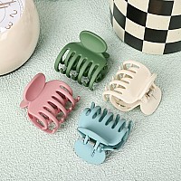 Deeka Hair Clips Small Claw Clips For Thin Hair 4 Pack Double Row Teeth 16 Medium Matte Nonslip Short Hair Accessories For Wo