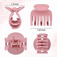 Deeka Hair Clips Small Claw Clips For Thin Hair 4 Pack Double Row Teeth 16 Medium Matte Nonslip Short Hair Accessories For Wo