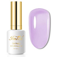 Imtiti Jelly Gel Nail Polish, 1 Pcs 0.5 Fl Oz Lavender Purple Jelly Gel Polish Soak Off LED U V Nail Gel Polish Sheer Translucent Gel Nail Polish DIY Nail Art Starter Manicure Salon Gel Nail Kit for Women Girls