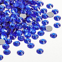 Beadsland 2880Pcs Flat Back Crystal Rhinestones Round Gems For Nail Art And Craft Glue Fix Sapphire Ss20 4648Mm