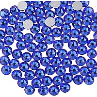 Beadsland 2880Pcs Flat Back Crystal Rhinestones Round Gems For Nail Art And Craft Glue Fix Sapphire Ss20 4648Mm