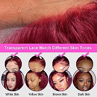 Keytac 99J Burgundy Lace Front Bob Wigs Human Hair For Black Women Short Straight 13X4 Hd Lace Frontal Bob Wig Pre Plucked With